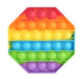 Rainbow pop it fidget toy isolated on white, top view Royalty Free Stock Photo