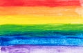 Rainbow pride flag hand painted with watercolors Royalty Free Stock Photo