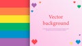 Rainbow Pride Flag with place for text. LGBTQ Pride vector background