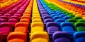 Rainbow Pride Gay Games Concept with Colorful Stadium Seats Royalty Free Stock Photo