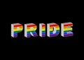 Rainbow pride word of LGBT flag