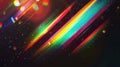 Rainbow Prism Light Bokeh on Black Background