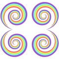 Rainbow psychedelic swirl pattern. Vector decorative element.