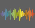 Rainbow Pulse music player. Audio colorful wave logo