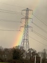 A rainbow and a pylon Royalty Free Stock Photo