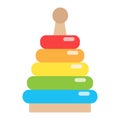 Rainbow pyramid toy flat icon, kid and play
