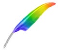 A rainbow quill isolated on white