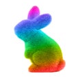 Rainbow rabbit on white background, Symbol of love and freedome Royalty Free Stock Photo