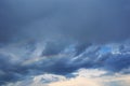 Rainbow after a rain on the dramatic cloudy sky Royalty Free Stock Photo