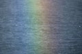 Rainbow after the rain over the Atlantic ocean in the Faroe Islands Royalty Free Stock Photo