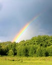 Rainbow in the rainy sky background Royalty Free Stock Photo