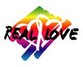 Rainbow real love vector logo.