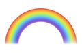 Rainbow realistic. Sun effect color arch, joyful summer or spring sky, iridescent lights, natural weather effect, curved