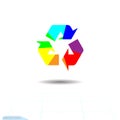 Rainbow recycling, recycled icon, eco . Recycle arrows ecology symbol. Recycled cycle arrow. Vector illustration isolated o