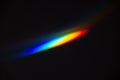 Rainbow reflective colorful sunlight on textured surface of wall. Dispersion and refraction of light Royalty Free Stock Photo