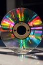 Rainbow Reflective Compact Disc Closeup Studio Shot Royalty Free Stock Photo