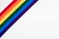 Rainbow of ribbons in corner with white background Royalty Free Stock Photo