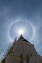 rainbow ring phenomenon that occurs around sun is rare natural phenomenon that occurs frequently during rainy season and rainbow