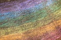 Rainbow on the road. Rainbow colors drawn in chalk on asphalt Royalty Free Stock Photo