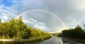 Rainbow on the road path Vermont