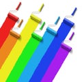 Rainbow roller brush Royalty Free Stock Photo