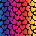 Rainbow romantic background with hearts