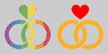 Rainbow Romantic rings Composition Icon of Circles