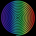 Rainbow round abstract vortex hypnotic spiral.