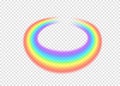 Rainbow round with limpid section edge on transparent background