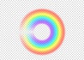 Rainbow round with limpid section edge on transparent background Royalty Free Stock Photo