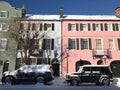 Rainbow Row in the winter Royalty Free Stock Photo