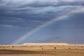 Rainbow in the Sahara desert. Royalty Free Stock Photo