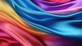 Rainbow satin background created with Generative AI. Colorful elegant texture.