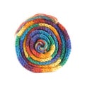 Rainbow scarf curled up