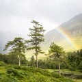 Rainbow in Scottish Highlands valley