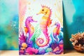 Rainbow Seahorses Royalty Free Stock Photo