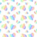 Rainbow seamless colored pattern of hearts Royalty Free Stock Photo