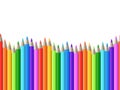 Rainbow seamless row of color drawing pencils vector illustration