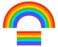 Rainbow shape with tweaked and regular version Regular is repea Royalty Free Stock Photo