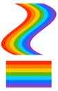 Rainbow shape with tweaked and regular version Regular is repea Royalty Free Stock Photo