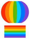 Rainbow shape with tweaked and regular version Regular is repea Royalty Free Stock Photo