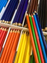 Bright Pencil Crayons in a Box Royalty Free Stock Photo