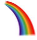 Rainbow sign. Colorful stripes of light spectrum. Childhood symbol Royalty Free Stock Photo