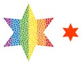Rainbow Six Pointed Star Mosaic Icon of Circles