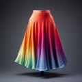 Rainbow Skirt 3d Model: Lyrical Fluidity And Color Gradient