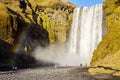 Rainbow at Skogafoss waterfall Iceland Royalty Free Stock Photo