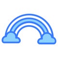 rainbow, sky, cloud Blue Outline Simple Icon Royalty Free Stock Photo