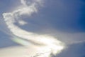 Rainbow on the sky and clouds in the evening Royalty Free Stock Photo