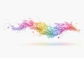 Rainbow smoke cloud with floating beads abstract design transparent background Royalty Free Stock Photo