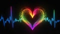 Rainbow smoky heart beat Royalty Free Stock Photo